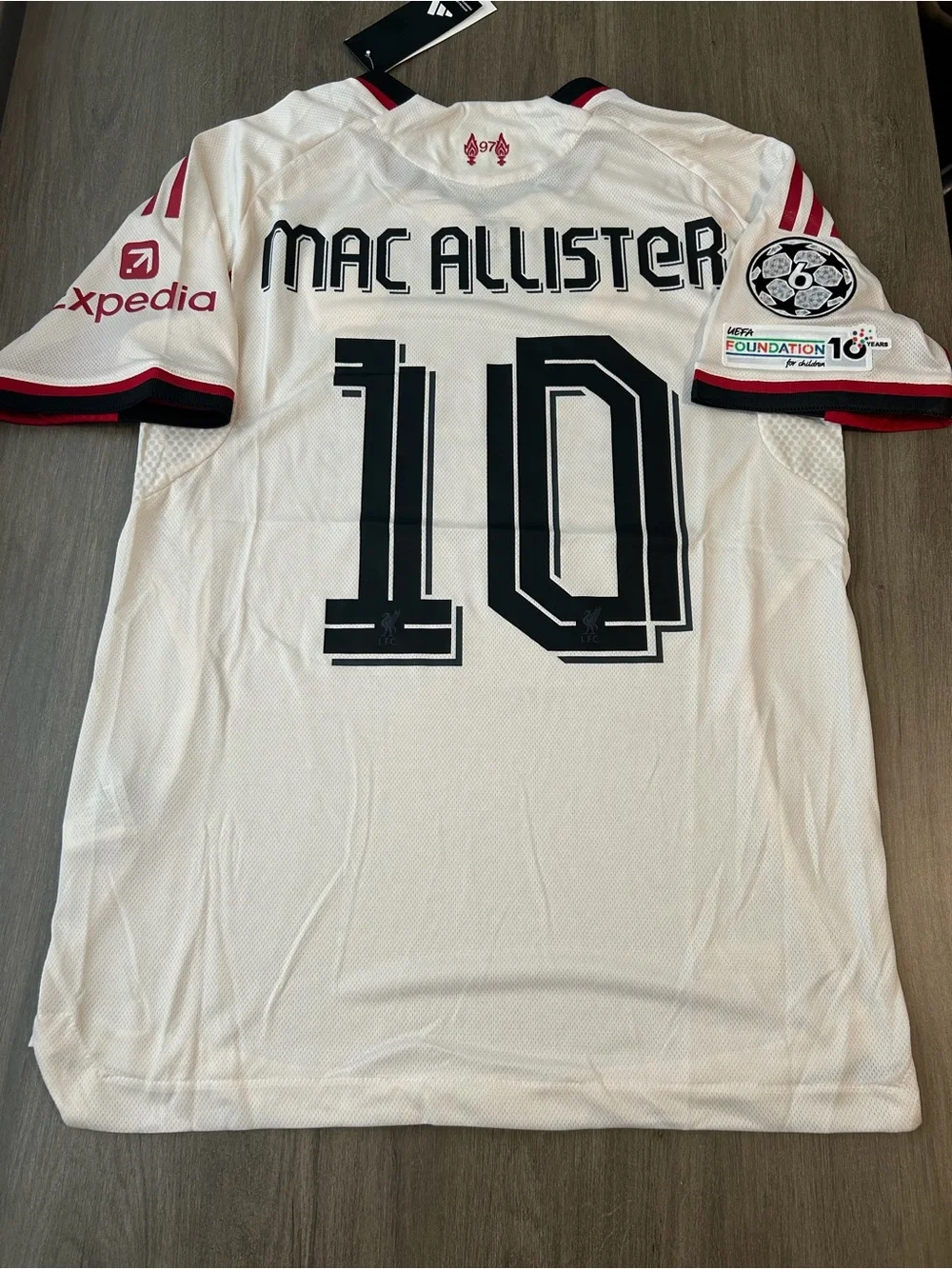 adidas Men’s White & Black Soccer Jersey - Mac Allister #10